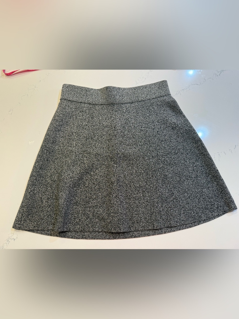 LOFT Gray Heathered Knit Mini Skirt